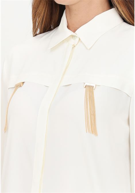 Elegant women's butter shirt with gold details SIMONA CORSELLINI | A24CPCA001-01-TACE00050692